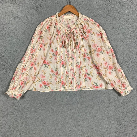 The Great. Valley Top Womens Small Pink Sweet Pea Floral Ruffle Cottagecore $325 - Picture 3 of 11